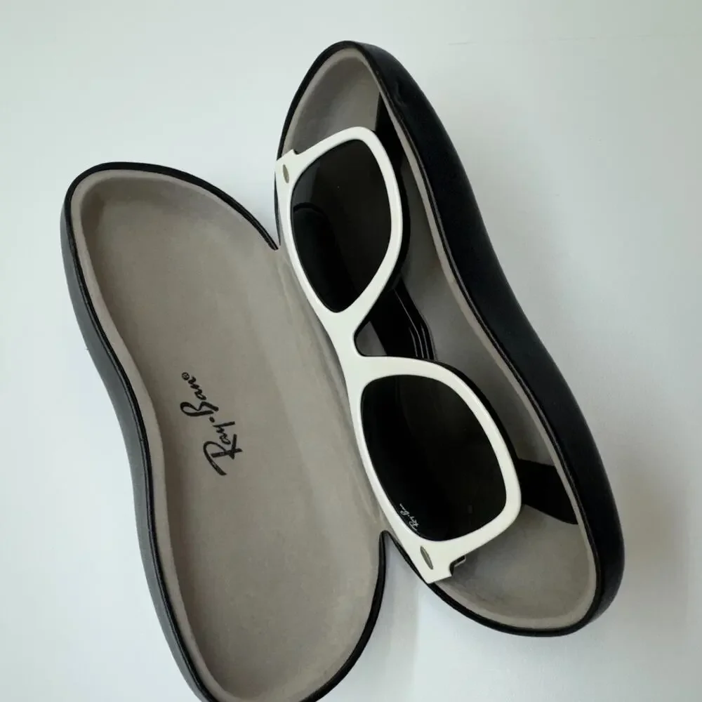 RARE Ray-Ban RB2140 Wayfarer 956 Gloss White G-15 Sunglasses Made in Italy